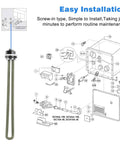 Rugged 1400W RV Water Heater Element Screw In 110V 120V Easy Install For Camper Hot Water Compatible With Atwood GC10A-4E GC6AA-10E