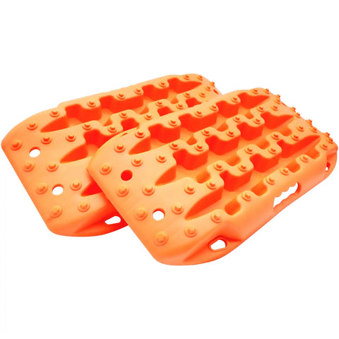Compact Off Road Short Recovery Traction Boards 2 Pack Bendable Tire Ladder Tracks for Sand Mud Snow Orange 3rd Gen