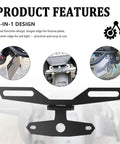 Adjustable Motorcycle License Plate Bracket Kit With Screws All In One License Plate Holder for license plates and tail lights