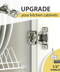 Eight Pack Four Pairs One Half Inch Soft Close Hinges For Kitchen Cabinet Doors Upgrade Your Kitchen With Quiet Self Closing Hidden Door Damper Stainless Steel Satin Nickel Concealed Hardware