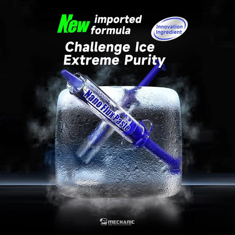 M35 No Clean Ultra Low Residue Lead Free Solder Flux Paste in syringe on ice for mobile phone motherboard repair