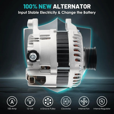 Beefed Up 100 Amp 12V Car Alternator Replacement For Mazda CX 5 CX 3 MX 5 Miata Mazda 3 6 Toyota Yaris iA Scion iA High Output