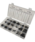 Beefy 890 Piece External Retaining Ring Kit With E Clips And Circlips For Shafts M1.2 To M15 Black Carbon Steel Case