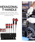 Get Your Hands On These Cool 10 Pc Metric T Handle Hex Wrench Set With Stand For Serious Auto Repair Jobs Or Home Diy Projects With Ergonomic Grips, 10-piece metric hex keys on rack used on car engine