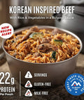 Gluten Free Korean Inspired Beef Freeze Dried Trail Ready Camping Meal For Backpackers 12 Servings 30 Year Shelf Life Easy Rehydration