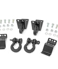 Rear Shackle Kit Beefed Up With D Rings And Rubber Isolators For Seven Eighths Pins Gloss Black Powder Coat Easy Bolt On Install