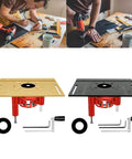 Dead Nuts Secure Router Table Lift System For 2.51 To 2.56 Inch Motors, heavy-duty lift kit parts in gold and black.