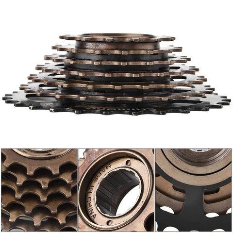 7 Speed Screw On Freewheel For Mountain Bikes Beefy Steel Construction Smooth Quiet Shifting Fits Threaded Hubs Detail View