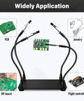 Helping Hands Soldering Station With Four Flexible Arms And Clamps, Pro Grade Heavy Duty Steel Base for PCB and jewelry applications.