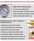 Hand Held Vacuum Pump Tester Kit With Vacuum Gauge And Brake Bleeder For Automotive Use Do It All Tool Set With Adapters And Case Cushioned Grip For Easy Pressure Testing And Bleeding Brakes gauge close-up