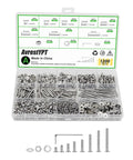 1200 Pcs M3 Stainless Steel Countersunk Head Hex Socket Screws Bolts Nuts And Washers Assortment Kit with eight lengths from 6mm to 30mm