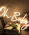 Oh Baby Neon Sign Dimmable LED Neon Light For Baby Shower And Gender Reveal Backdrop Large 23.2 By 11.8 Inches Warm White Glow
