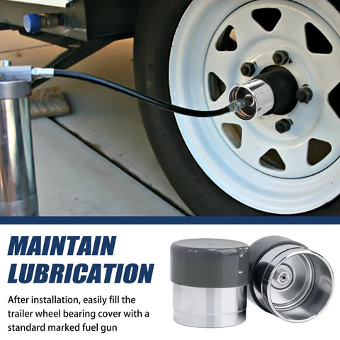 Stainless Steel Trailer Wheel Bearing Protector With Dust Cover Caps 1.98 Inches Keeps Water Dirt Out Of Hubs on trailer wheel