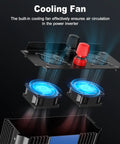 Cooling fans and terminals of Three Thousand Watt Power Inverter From 12V DC To 110V 120V AC With 6000W Peak LCD Display Remote Control