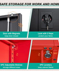 Heavy Duty Metal Storage Cabinet With Locking Doors 72 Inch Tall Wide And Deep Garage Organizer details and security features