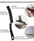 Close-up of crevice brush from 7 Piece Multi Purpose Crevice Cleaning Brush Set for Stubborn Kitchen Grime and Grease Stains, ergonomic handle