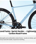 Ultra Lightweight Carbon Fiber Road Bike With Full Carbon Frame Fork Handlebar And Seatpost Hydraulic Disc Brakes Shimano 105 R7100 24 Speed Drivetrain Adult Racing Bicycle For Street Rides White 56cm close-up of rear wheel and carbon frame.