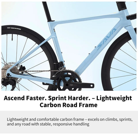 Ultra Lightweight Carbon Fiber Road Bike With Full Carbon Frame Fork Handlebar And Seatpost Hydraulic Disc Brakes Shimano 105 R7100 24 Speed Drivetrain Adult Racing Bicycle For Street Rides White 56cm close-up of rear wheel and carbon frame.