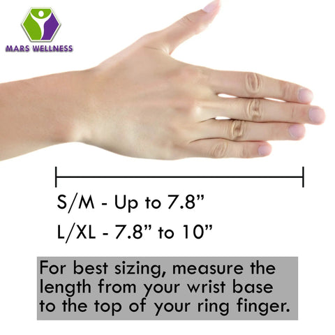 Boxer Fracture Splint For Fourth Or Fifth Metacarpal Hand And Finger Brace sizing guide with measurement instructions