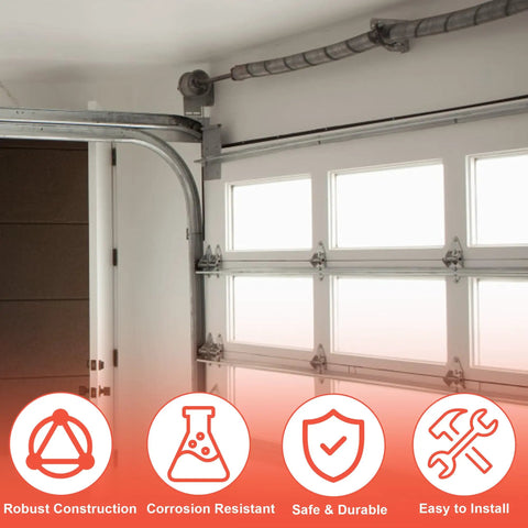 Heavy Duty Garage Door Torsion Spring Kit with cables and brackets, hardware and cable reels for 7 ft tall doors, rust resistant