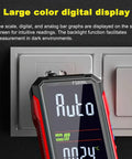 Pro Grade USB Rechargeable Digital Multimeter With 6000 Counts, Auto Range Display showing 'Auto' reading near socket