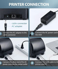 Printer connection steps for Top Tier Desktop Thermal Label Printer That Smoothly Handles Address File Folder And Barcode Rolls For Streamlining Your Daily Shipping Grind Up To Three Thirty Five Inch Width With Zero Hassle Setup.