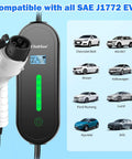 Top Shelf J1772 Electric Vehicle Charging Cable With Smart Led Display, compatible with all SAE J1772 EVs like Nissan and Volkswagen.