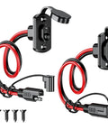Heavy Duty SAE Quick Connector Harness 1 Ft 12 AWG Cable From Male Plug To Female Socket Waterproof Extension Cord