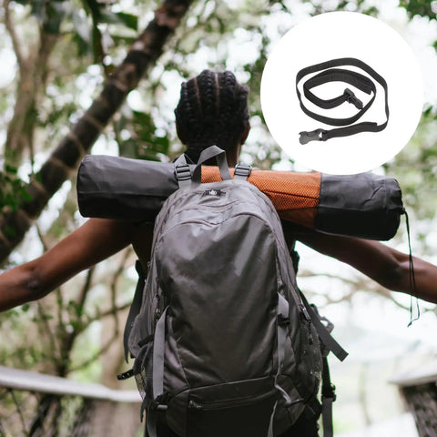 Heavy Duty Outdoor Luggage Straps With Quick Release Buckles 4 Pack used to secure camping gear on backpack