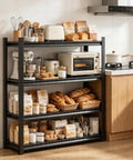 Tough As Nails 4 Tier Metal Kitchen Shelf With Adjustable Microwave Rack, Powder Coated Rust Resistant Pantry Organizer in kitchen setup