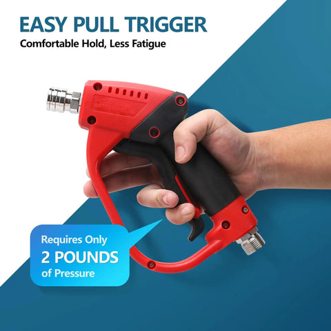 Beefy Pressure Washer Gun And Hose Kit for 25Ft High Pressure Cleaning Spray Gun with Wand Extension, easy pull trigger shown