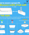 Guide on fitting Adjustable Bathtub Safety Rail Grab Bar For Shower with Secure Padded Clamp Stainless Steel White