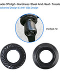 Heavy Duty M8 Flange Crank Arm Nuts For Bikes Heat Treated Steel Bottom Bracket Fasteners with blackened anti-slip design close-up.