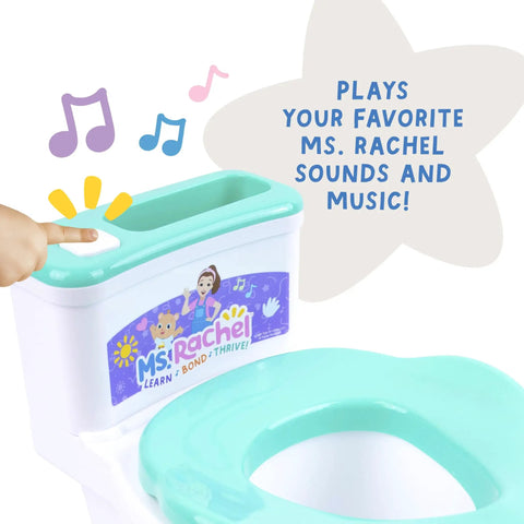 Interactive Toddler Potty Trainer Chair With Snappy Audio Clips And Upbeat Tunes, sound button activated with colorful music notes.