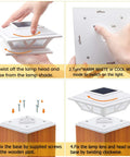 Steps to install Lit 4 Pack Solar Post Cap Lights For 4x4 5x5 6x6 Posts Outdoor Deck Fence Gate Railings Warm White and Cool White Modes