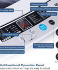 Compact Portable Washer With Smart Auto Cycles And Delay Start Control control panel with LED display and multifunctional settings.