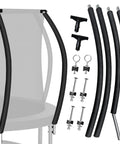 Built Tough Universal 2 Pack Trampoline Curved Enclosure Poles with foam padding and hardware for 10 to 16 FT nets.