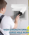 Installation of Large 10 By 10 Inch Drywall Patch Kit Self Adhesive Fiberglass Wall Patch For Quick Repair Of Damaged Drywall