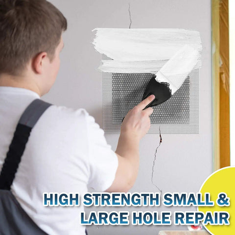 Installation of Large 10 By 10 Inch Drywall Patch Kit Self Adhesive Fiberglass Wall Patch For Quick Repair Of Damaged Drywall