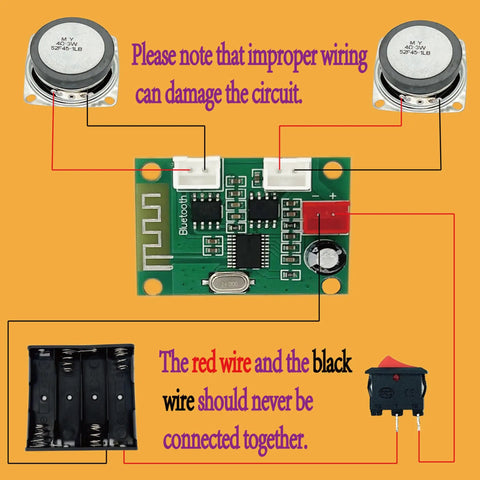 Build Your Own Bluetooth Speaker Kit For Kids And Adults Totally Fun Hands On Science Electronics Project circuit board with wiring instructions and dual speakers.
