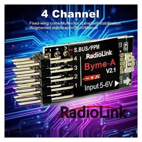 4 Channel Fixed Wing Flight Controller for Trainers and Scale Drones, 6 Flight Modes, S Bus PPM, Radiolink Byme-A V2.1