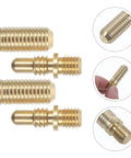 Heavy Duty Copper Billiard Cue Joint Screws 2 Sets Built Like A Tank Pool Extension Connectors close-up view showing precision threads.