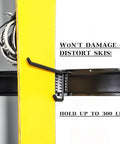 Heavy Duty Ski Wall Rack Storage System With Adjustable 32 Inch Rails Holds Up To 10 Pairs Of Skis, side view, in use