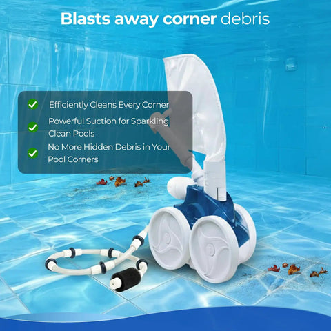 Polaris Compatible B5 Sweep Hose Replacement with Tail Scrubber in pool showing cleaning power for Polaris 280 380 180 480 cleaners