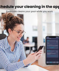 Person using smartphone app for Hydro 4 Inground Pool Vacuum Cleaner With 50ft Corded Cable For Floor Wall And Waterline Cleaning