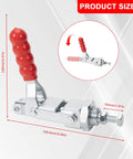 2 Pack Heavy Duty Push Pull Toggle Clamp 36224 Rock Solid with red handle and galvanized steel frame, measuring 169.6mm.