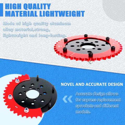 Universal 42 Tooth Aluminum Split Sprocket With Rear Drive Hub Adapter For 212cc And 196cc Mini Bikes And Go Karts Fits 80cc And 105cc Engines Heavy Duty Easy Install