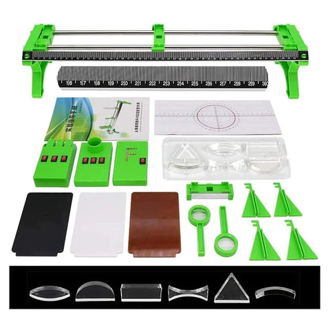 Physics Optics Lab Kit For Pinhole Imaging And Lens Experiments Versatile Optical Experiment Box Bench With two rails, lenses, screens and prisms