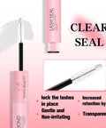 2 In 1 Lash Bond And Seal Waterproof Eyelash Glue For Extensions With Spiral Brush Long Lasting Strong Hold Sweat Proof DIY