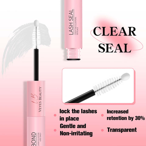 2 In 1 Lash Bond And Seal Waterproof Eyelash Glue For Extensions With Spiral Brush Long Lasting Strong Hold Sweat Proof DIY